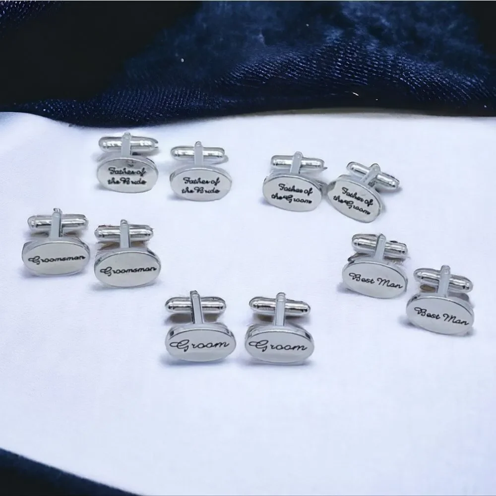 Wedding Cufflinks Groom Best Man Groomsman Father of Bride Bridal Cuff Links